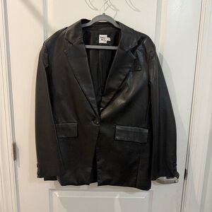 Princess Polly Black Leather Blazer